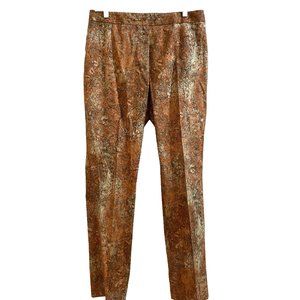 Sigrid Olsen Women's Straight Leg Pants Size 10 Cotton Sateen Abstract Print Mod